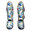 Watercolor Surfing Pattern Print Muay Thai Shin Guards