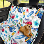 Watercolor Surfing Pattern Print Pet Car Back Seat Cover