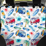 Watercolor Surfing Pattern Print Pet Car Back Seat Cover