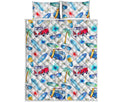 Watercolor Surfing Pattern Print Quilt Bed Set