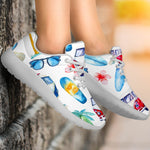 Watercolor Surfing Pattern Print Sport Shoes GearFrost