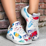 Watercolor Surfing Pattern Print Sport Shoes GearFrost