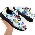 Watercolor Surfing Pattern Print Sport Shoes GearFrost