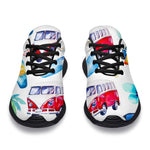 Watercolor Surfing Pattern Print Sport Shoes GearFrost