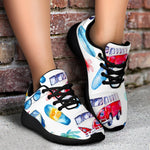 Watercolor Surfing Pattern Print Sport Shoes GearFrost