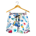 Watercolor Surfing Pattern Print Women's Shorts