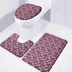 Watercolor Sweet Pea Pattern Print 3 Piece Bath Mat Set
