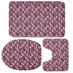 Watercolor Sweet Pea Pattern Print 3 Piece Bath Mat Set