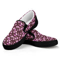 Watercolor Sweet Pea Pattern Print Black Slip On Sneakers