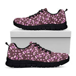 Watercolor Sweet Pea Pattern Print Black Sneakers
