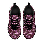 Watercolor Sweet Pea Pattern Print Black Sneakers