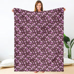 Watercolor Sweet Pea Pattern Print Blanket