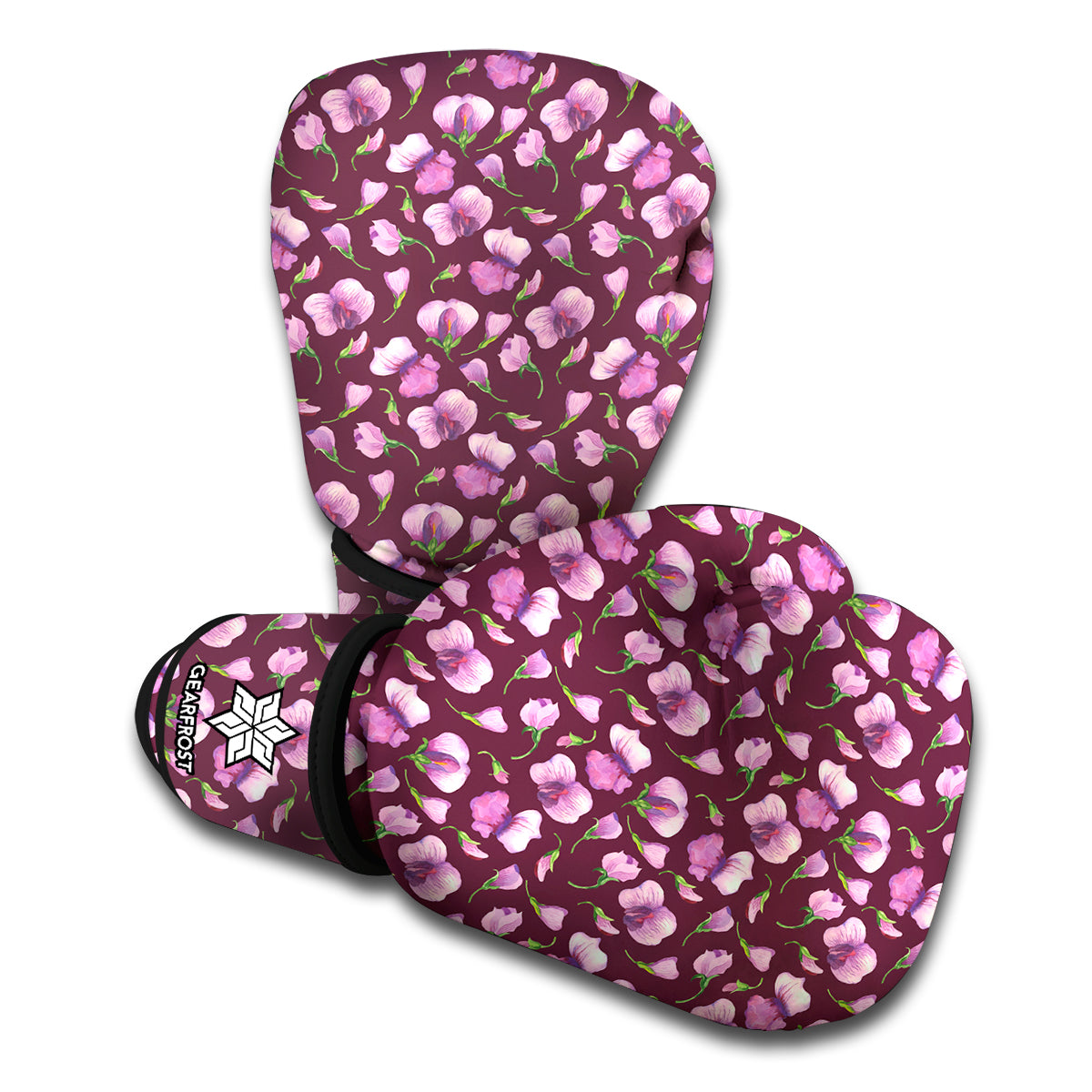 Watercolor Sweet Pea Pattern Print Boxing Gloves