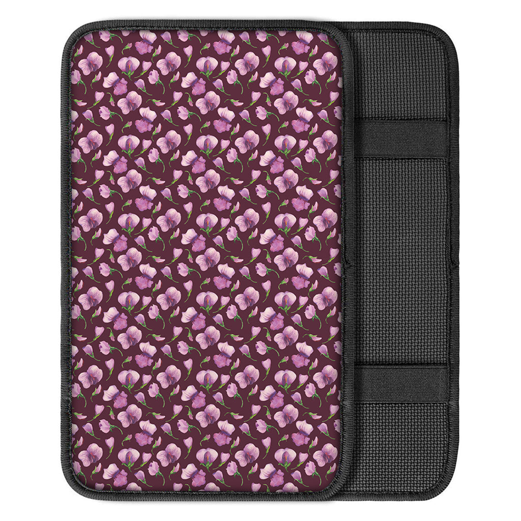Watercolor Sweet Pea Pattern Print Car Center Console Cover