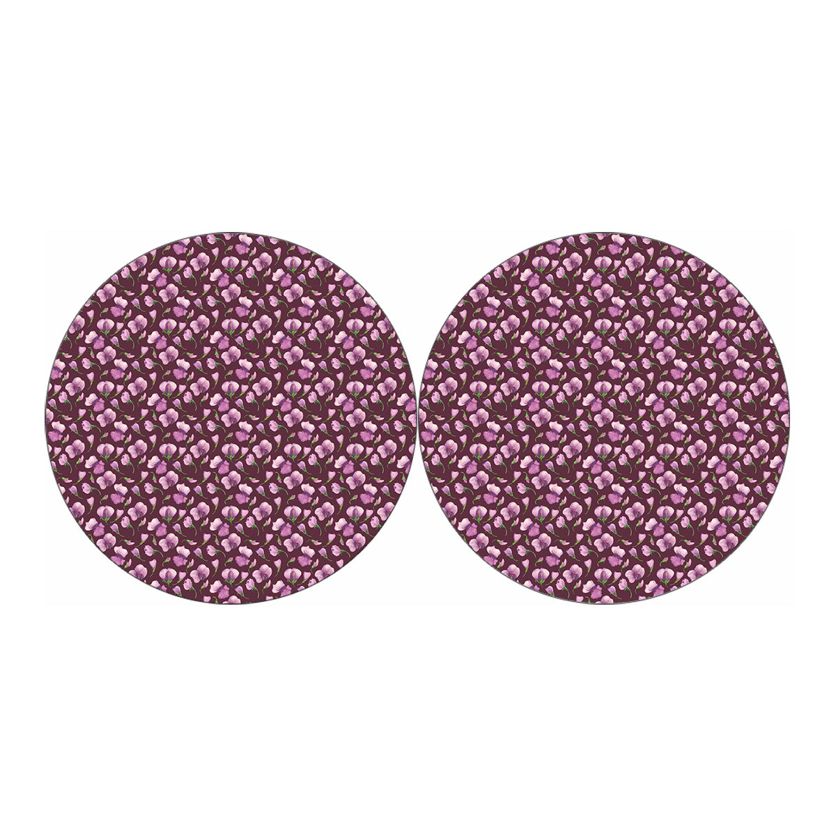 Watercolor Sweet Pea Pattern Print Car Coasters