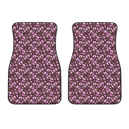 Watercolor Sweet Pea Pattern Print Front Car Floor Mats