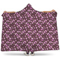Watercolor Sweet Pea Pattern Print Hooded Blanket