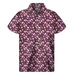 Watercolor Sweet Pea Pattern Print Men's Short Sleeve Shirt