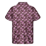 Watercolor Sweet Pea Pattern Print Men's Short Sleeve Shirt