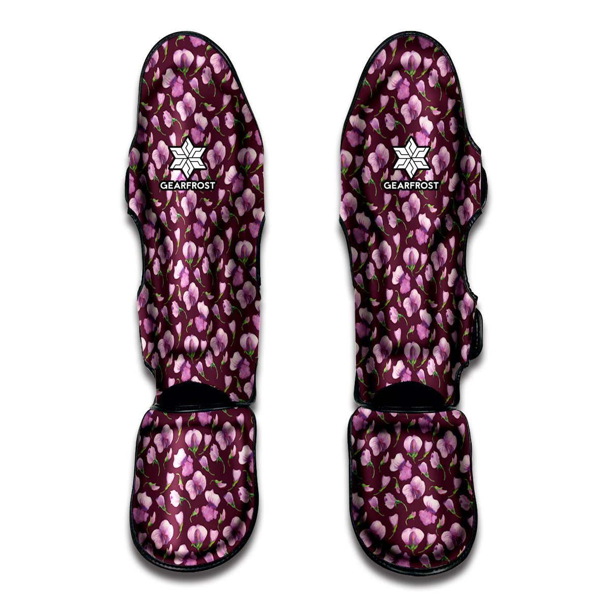 Watercolor Sweet Pea Pattern Print Muay Thai Shin Guard