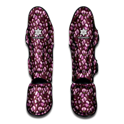Watercolor Sweet Pea Pattern Print Muay Thai Shin Guard