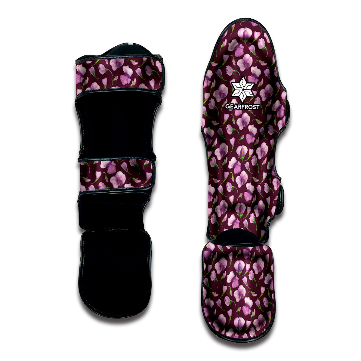Watercolor Sweet Pea Pattern Print Muay Thai Shin Guard
