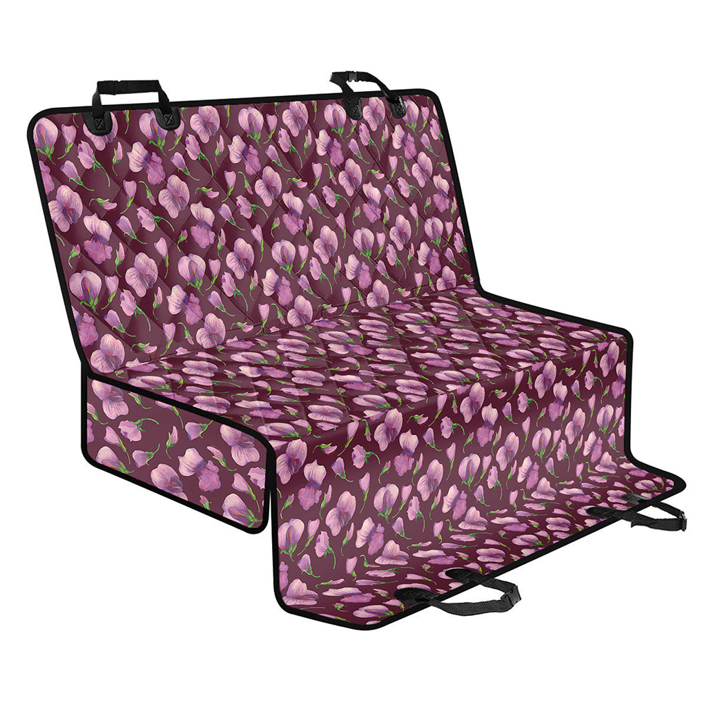Watercolor Sweet Pea Pattern Print Pet Car Back Seat Cover