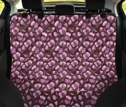 Watercolor Sweet Pea Pattern Print Pet Car Back Seat Cover