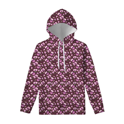 Watercolor Sweet Pea Pattern Print Pullover Hoodie
