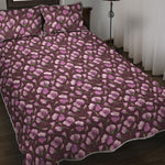 Watercolor Sweet Pea Pattern Print Quilt Bed Set