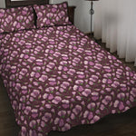Watercolor Sweet Pea Pattern Print Quilt Bed Set