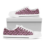 Watercolor Sweet Pea Pattern Print White Low Top Shoes