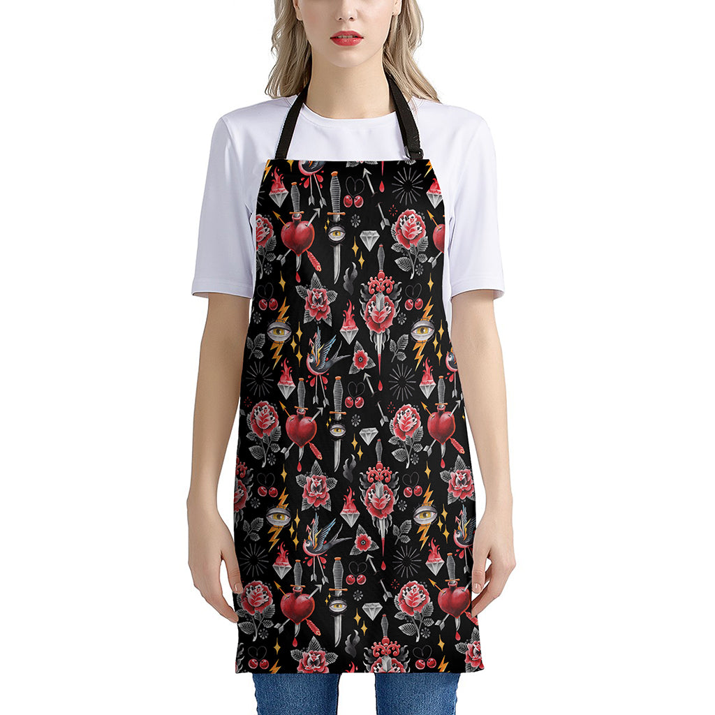 Watercolor Tattoo Print Apron