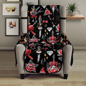 Watercolor Tattoo Print Armchair Protector