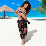 Watercolor Tattoo Print Beach Sarong Wrap