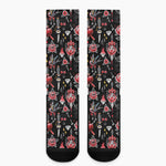 Watercolor Tattoo Print Crew Socks