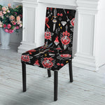 Watercolor Tattoo Print Dining Chair Slipcover