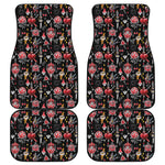 Watercolor Tattoo Print Front and Back Car Floor Mats