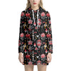 Watercolor Tattoo Print Hoodie Dress