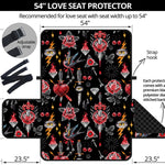 Watercolor Tattoo Print Loveseat Protector