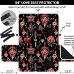 Watercolor Tattoo Print Loveseat Protector