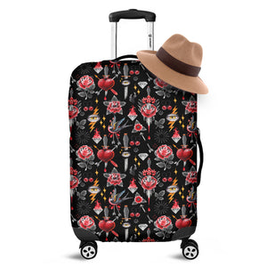 Watercolor Tattoo Print Luggage Cover