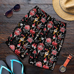 Watercolor Tattoo Print Men's Shorts