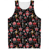 Watercolor Tattoo Print Men's Tank Top