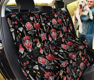 Watercolor Tattoo Print Pet Car Back Seat Cover