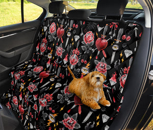 Watercolor Tattoo Print Pet Car Back Seat Cover