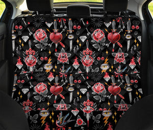 Watercolor Tattoo Print Pet Car Back Seat Cover