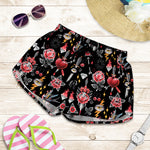 Watercolor Tattoo Print Women's Shorts