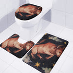 Watercolor Taurus Zodiac Sign Print 3 Piece Bath Mat Set