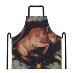 Watercolor Taurus Zodiac Sign Print Apron